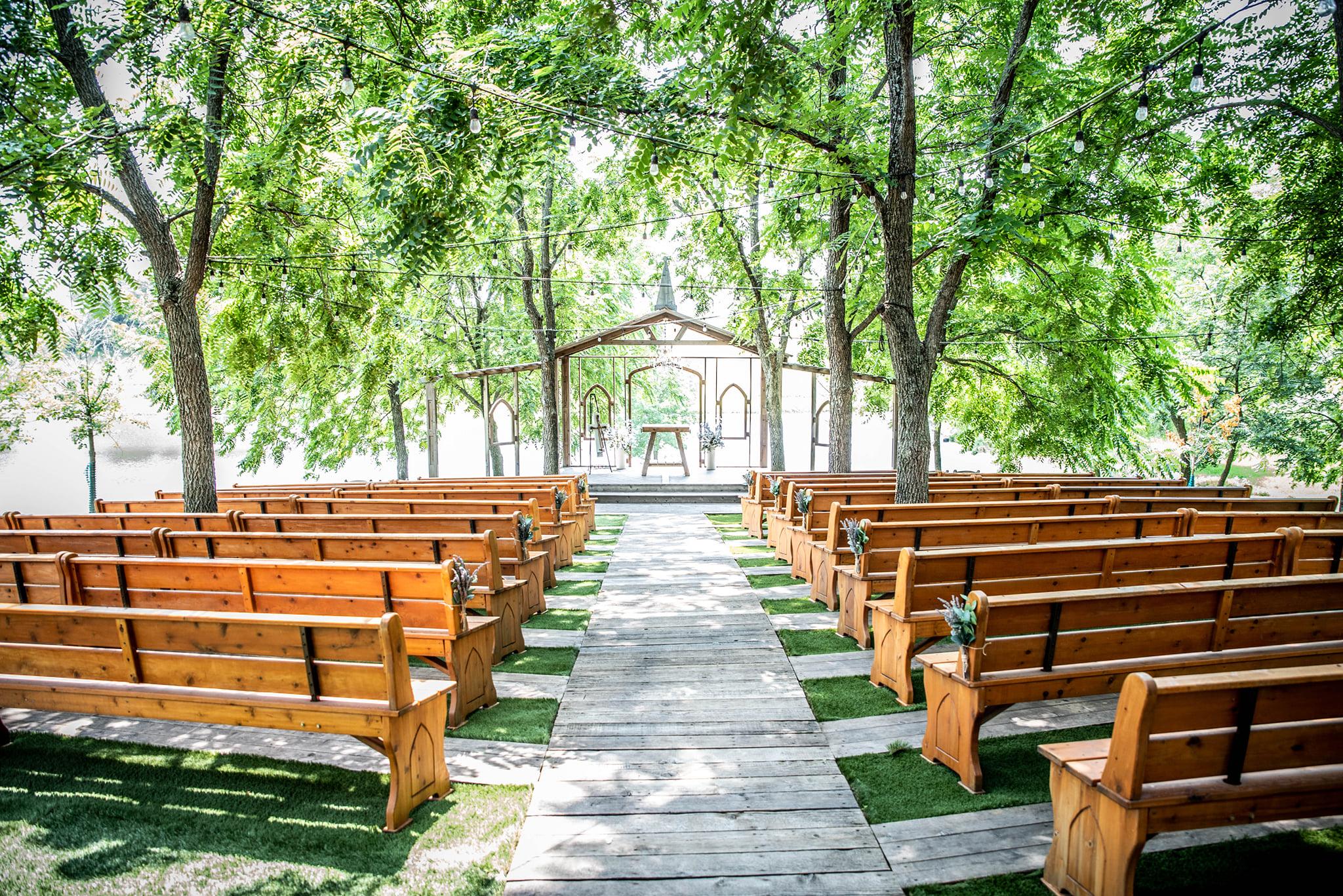 Wedding ceremony space at Barnes' Place